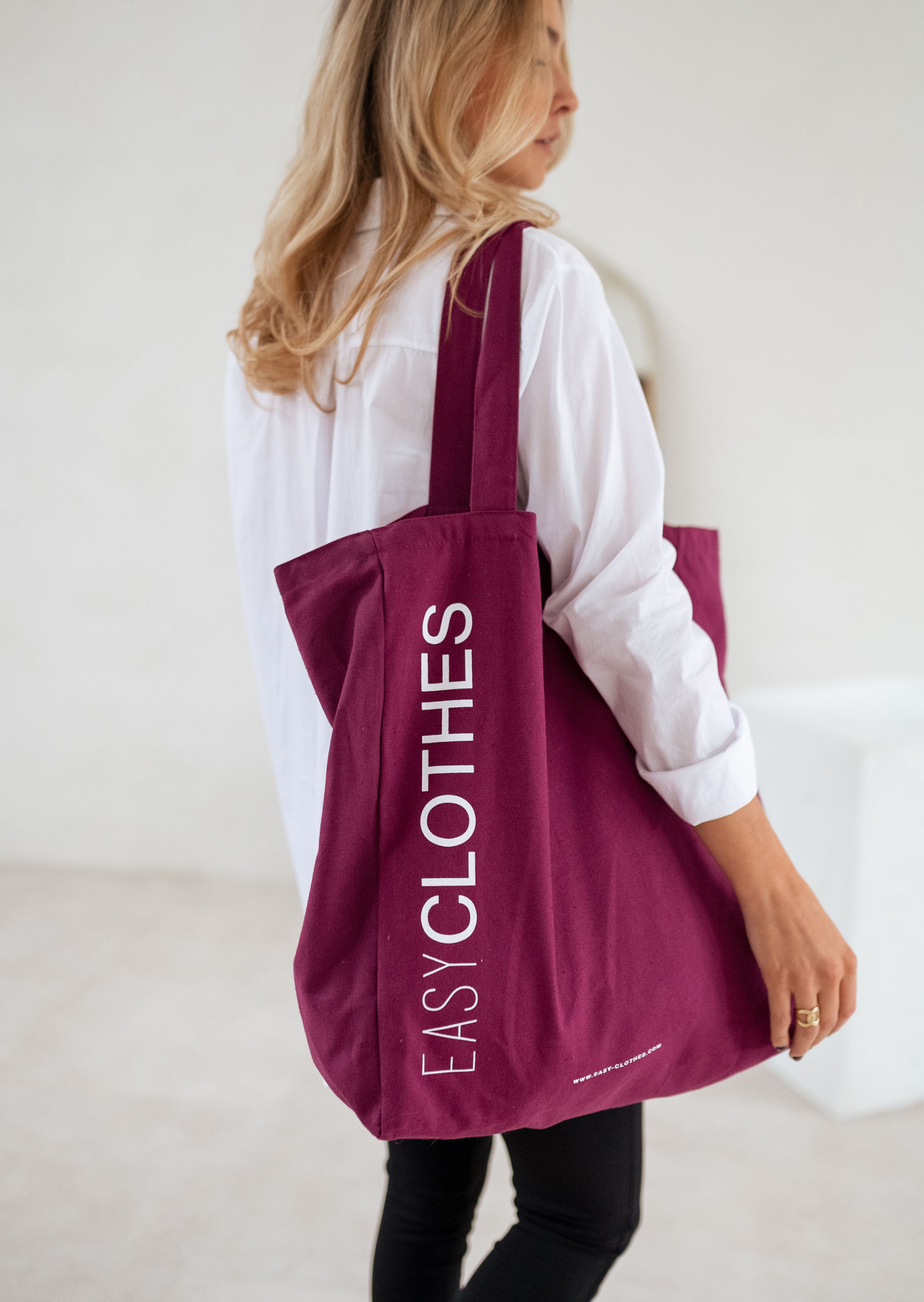 Burgundy tote bag*EASY CLOTHES New