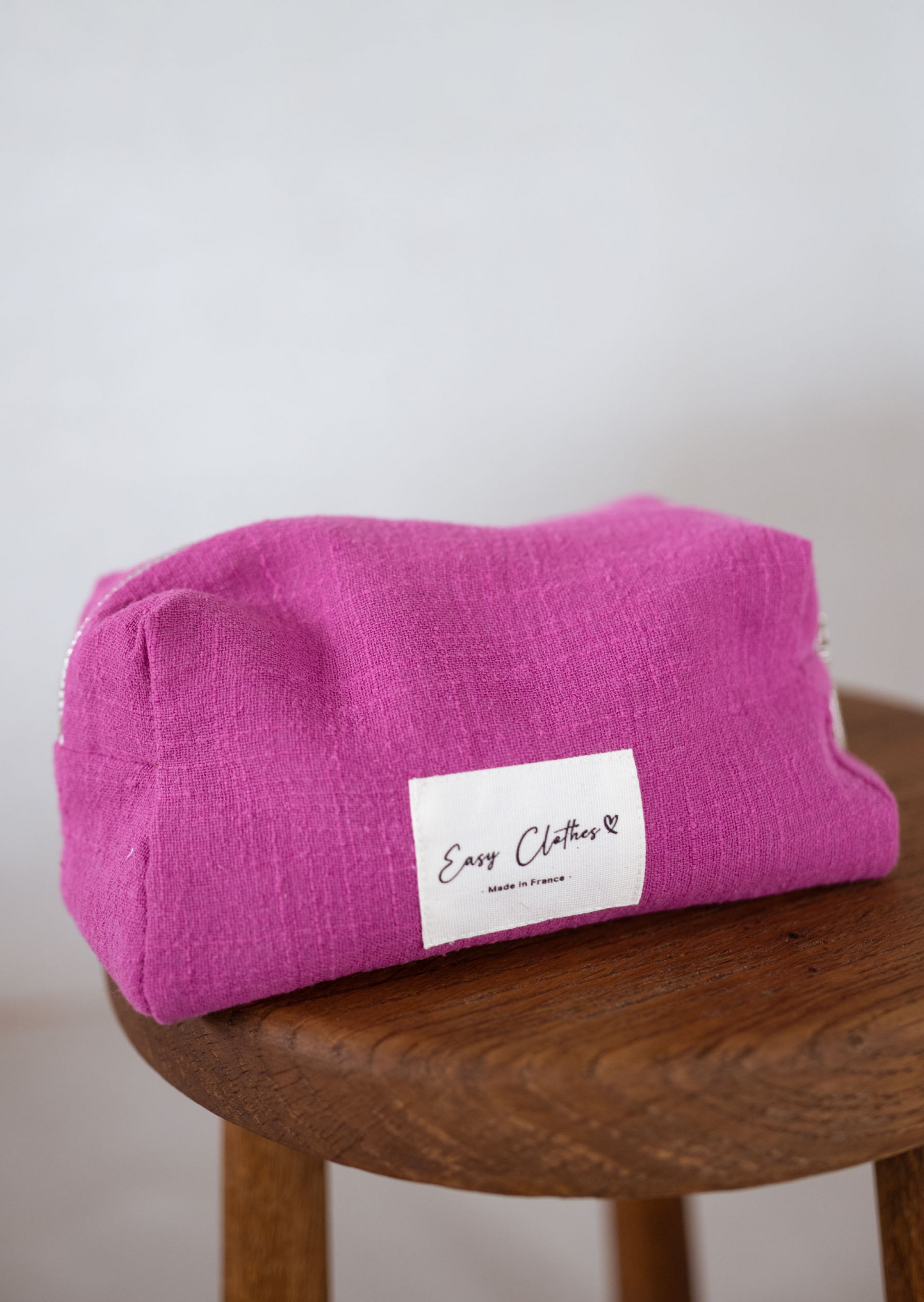 Fuchsia linen pouch - CREATION*EASY CLOTHES Best