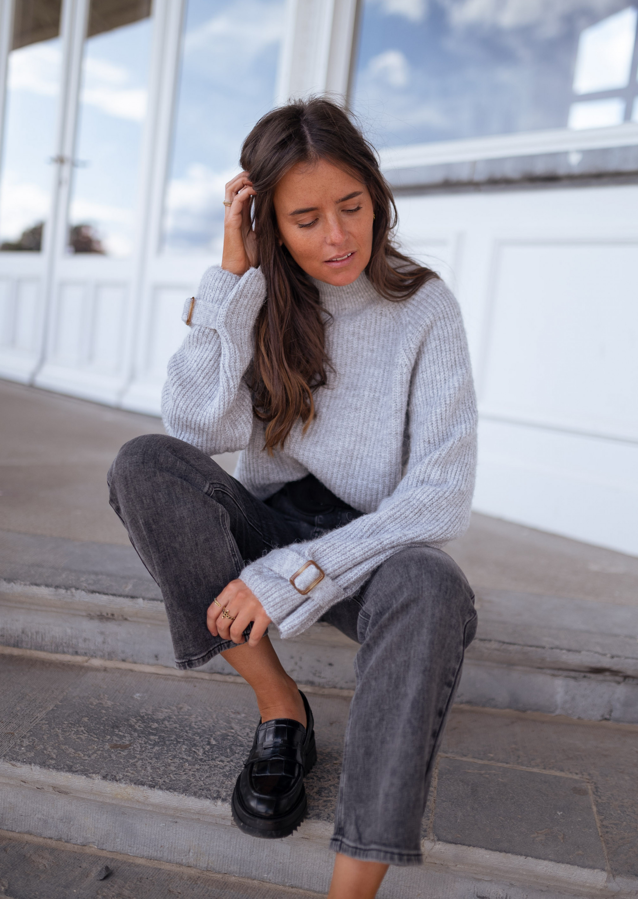 Grey Léopold sweater*EASY CLOTHES Cheap