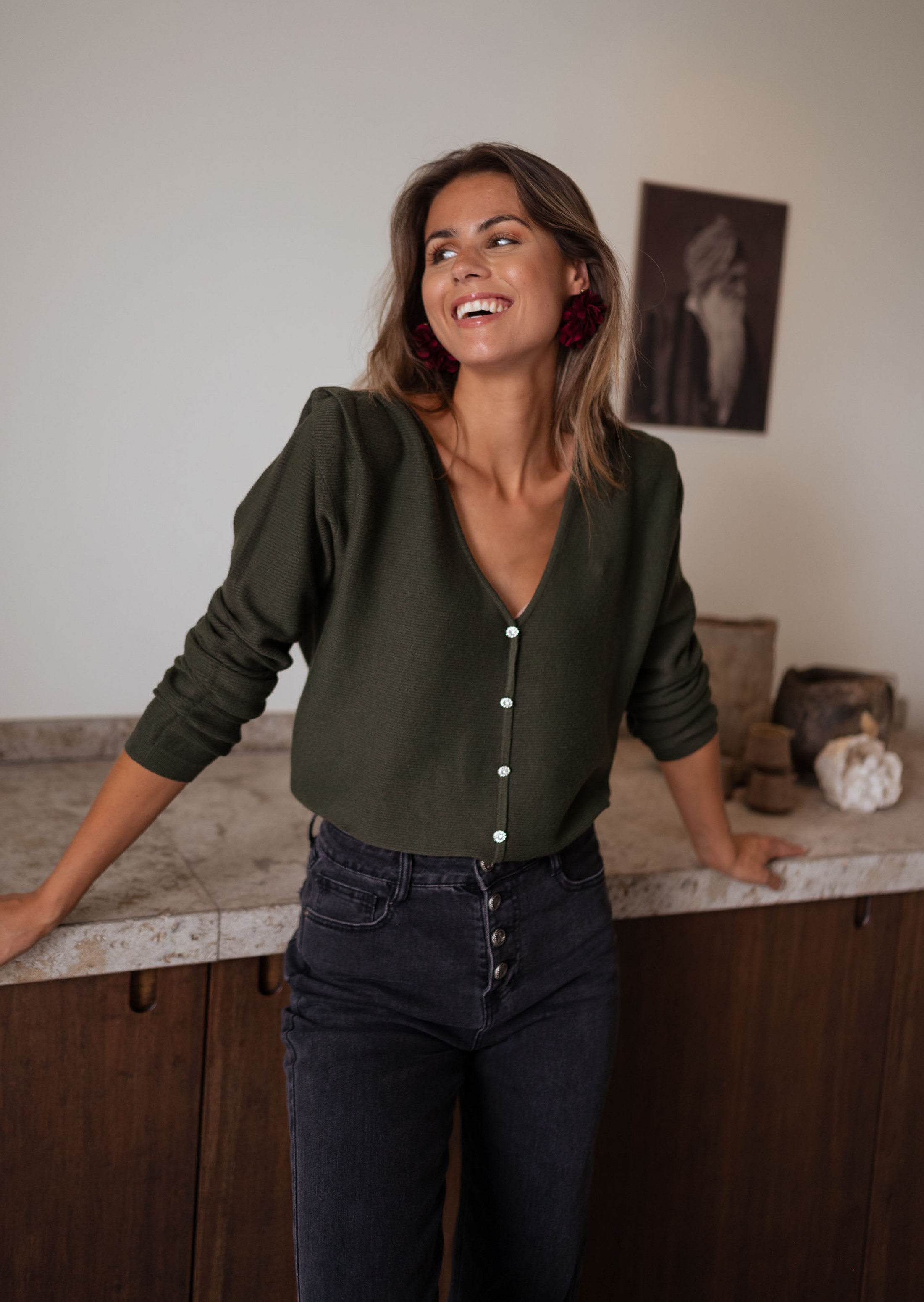 Khaki Aurélien sweater*EASY CLOTHES Best Sale