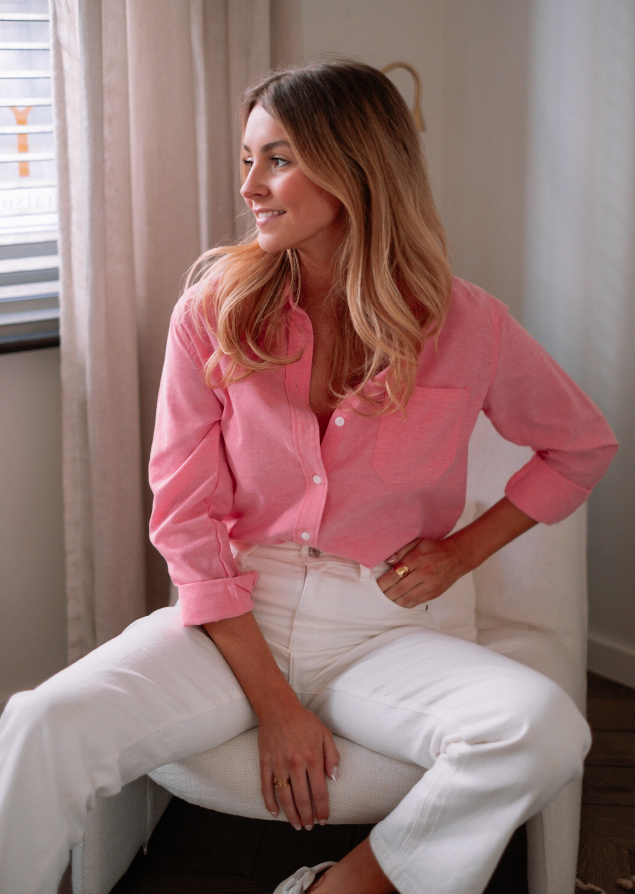 Pink Kloé shirt*EASY CLOTHES Cheap