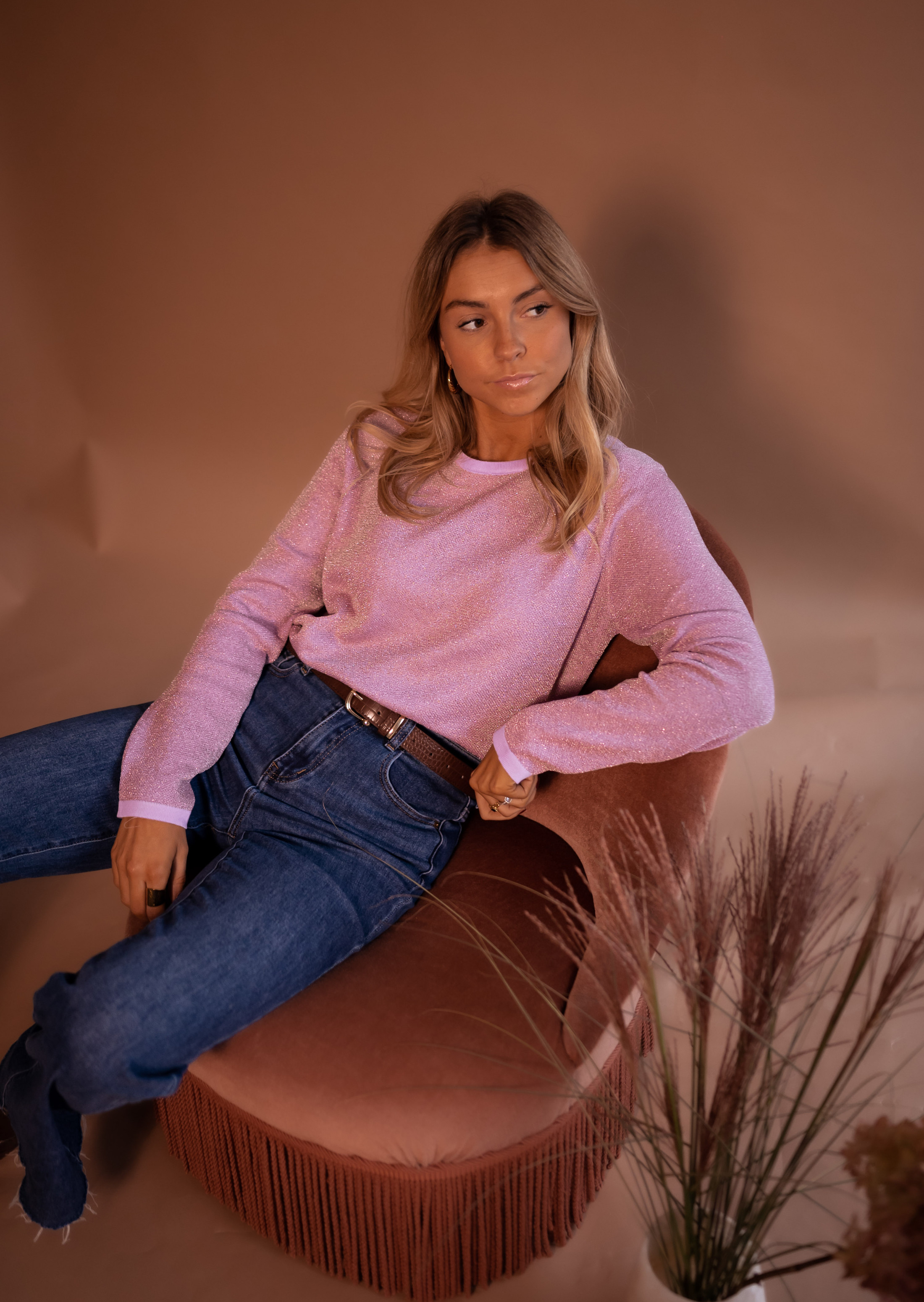 Pink Nohé sweater with glitter*EASY CLOTHES Cheap