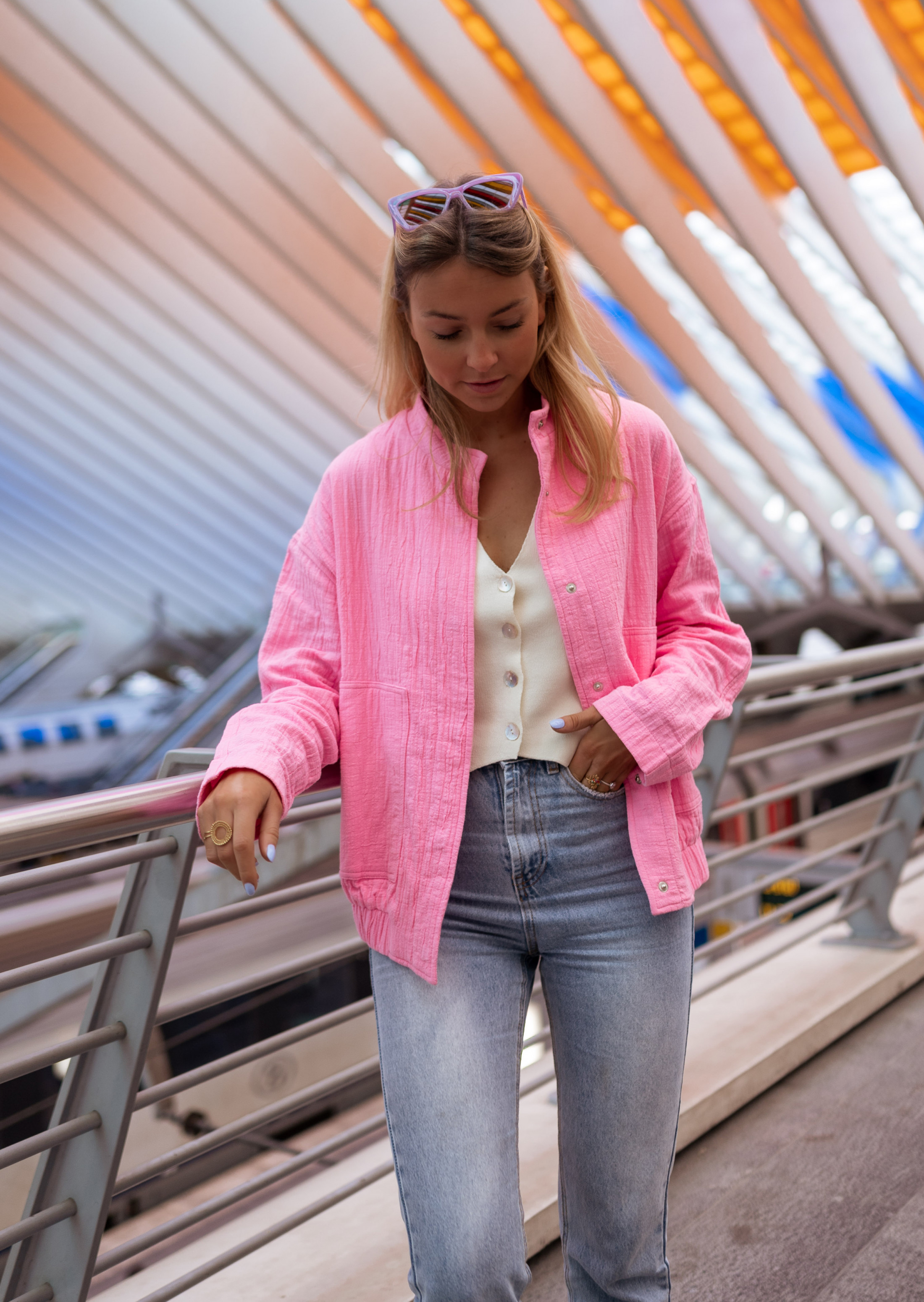 Pink Ségolène bomber jacket*EASY CLOTHES Best Sale