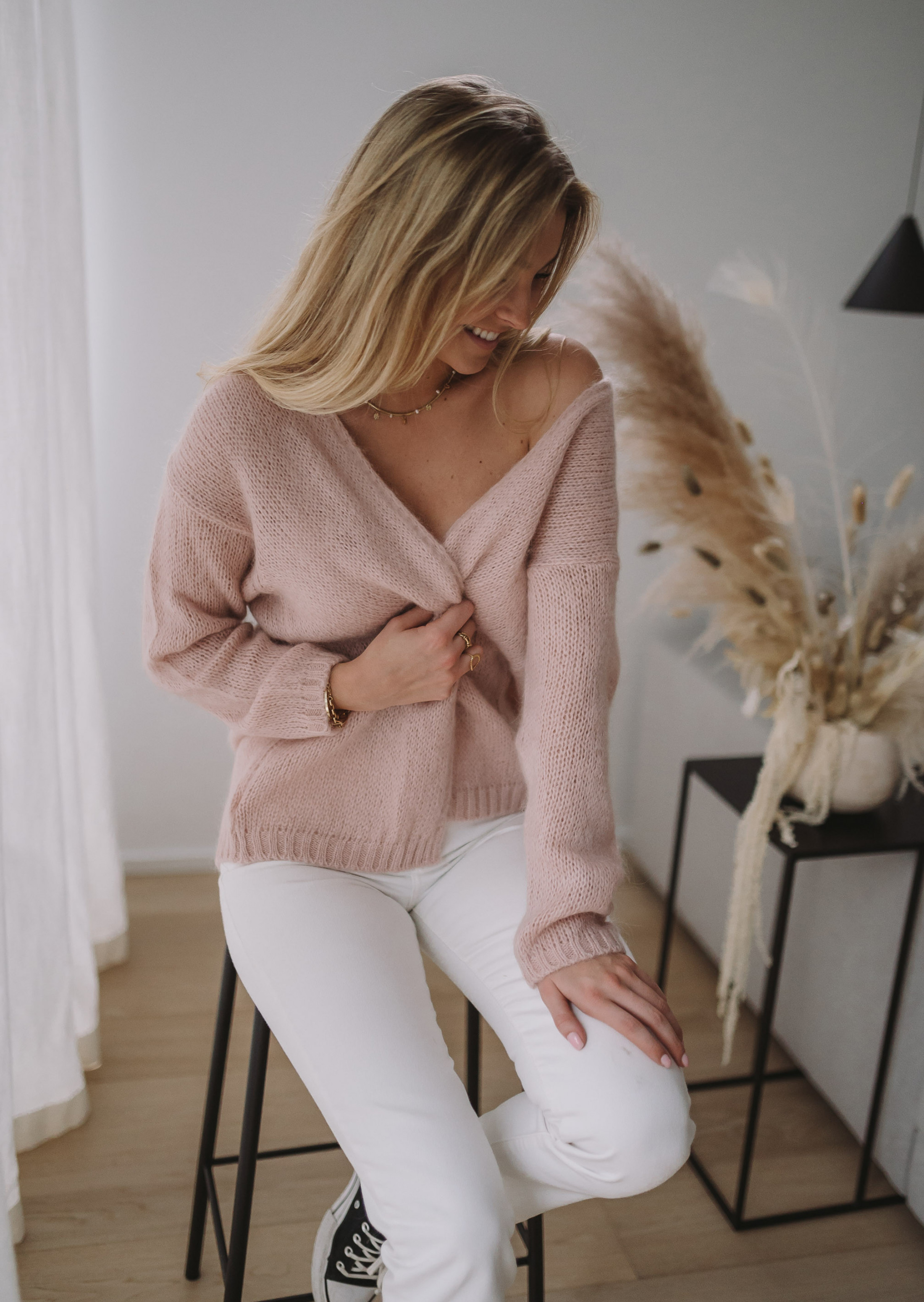 Powdered pink Cardigan *EASY CLOTHES Best