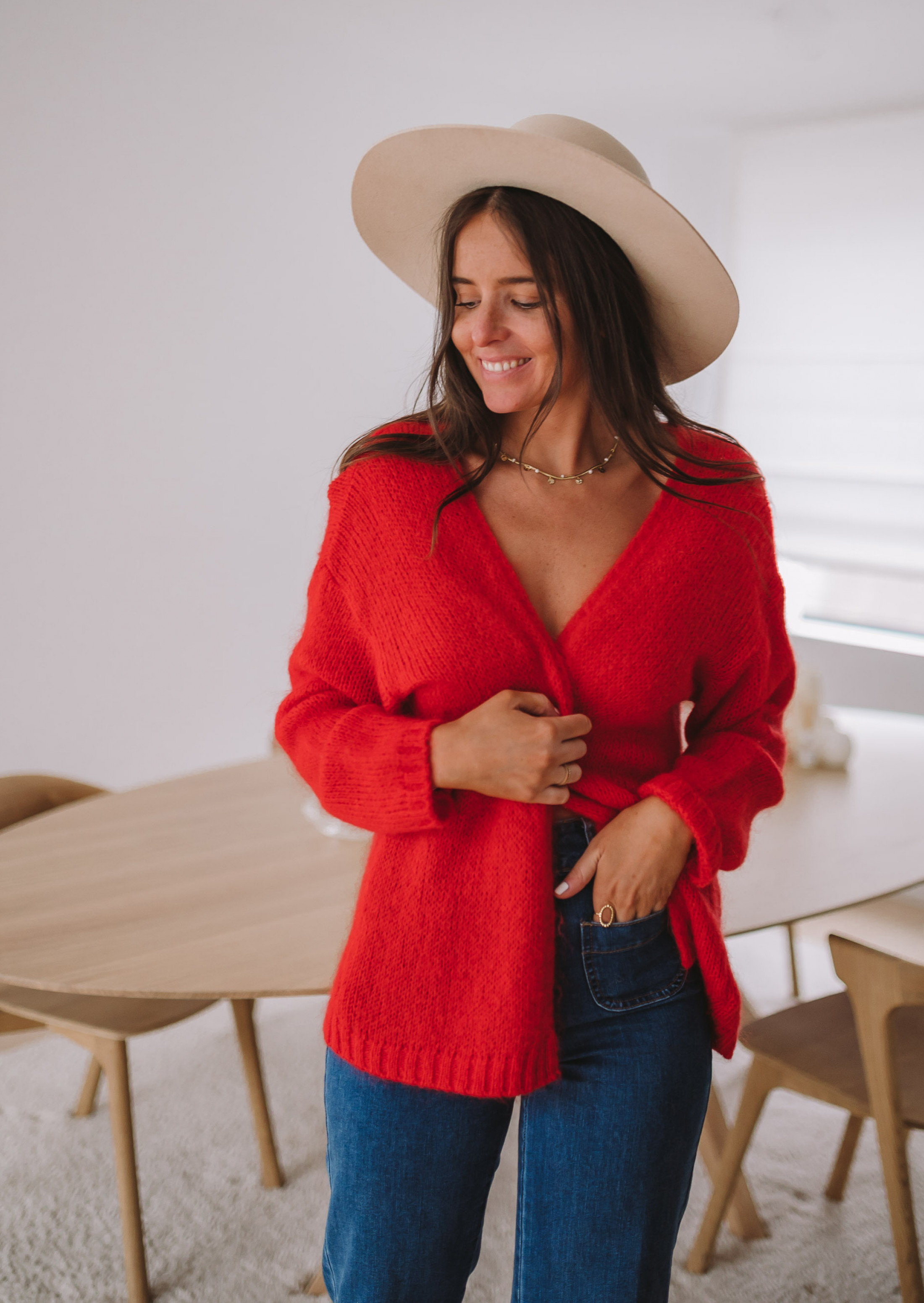 Red Cardigan *EASY CLOTHES Store