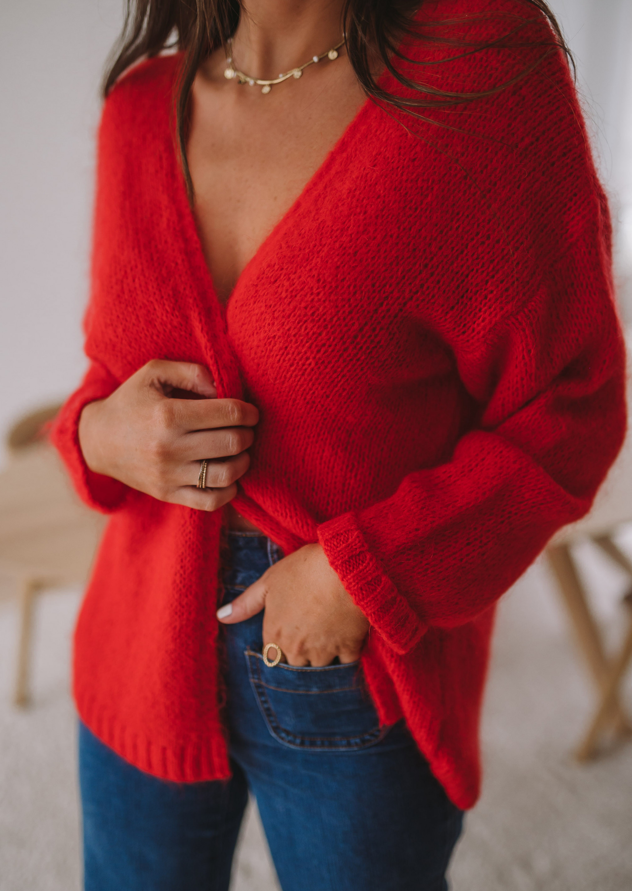 Red Cardigan *EASY CLOTHES Store