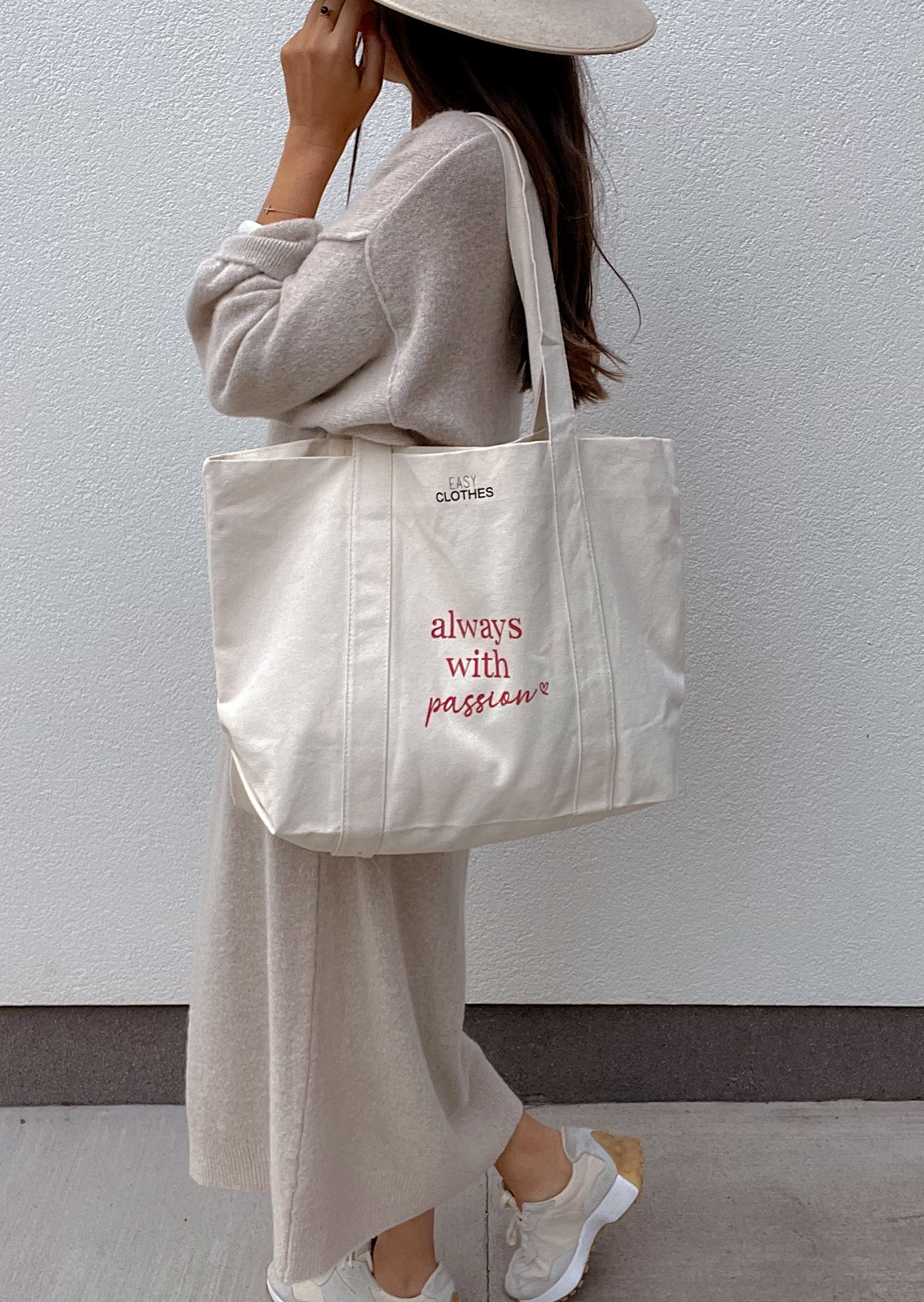 Tote bag " Always with passion"*EASY CLOTHES Flash Sale